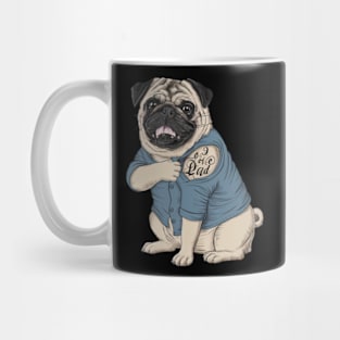 Generate a hand drawn vector design Pug.Happy fathers day (8) Mug